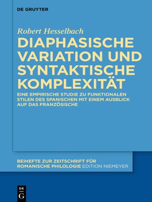 cover image of Diaphasische Variation und syntaktische Komplexität